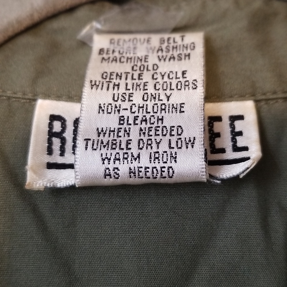 Robbie Bee Army Green Cap Sleeve 100% Cotton Snap Closure dress size 6 GUC - Picture 3 of 4